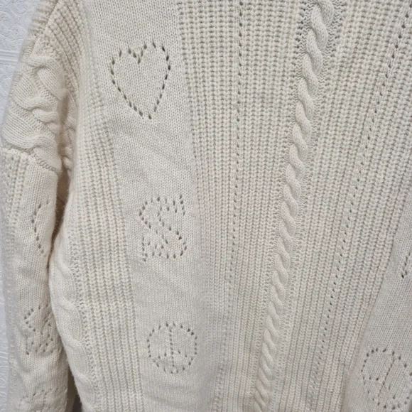 Sandro Esperance Pointelle Wool Cardigan In Ecru - Picture 11 of 16